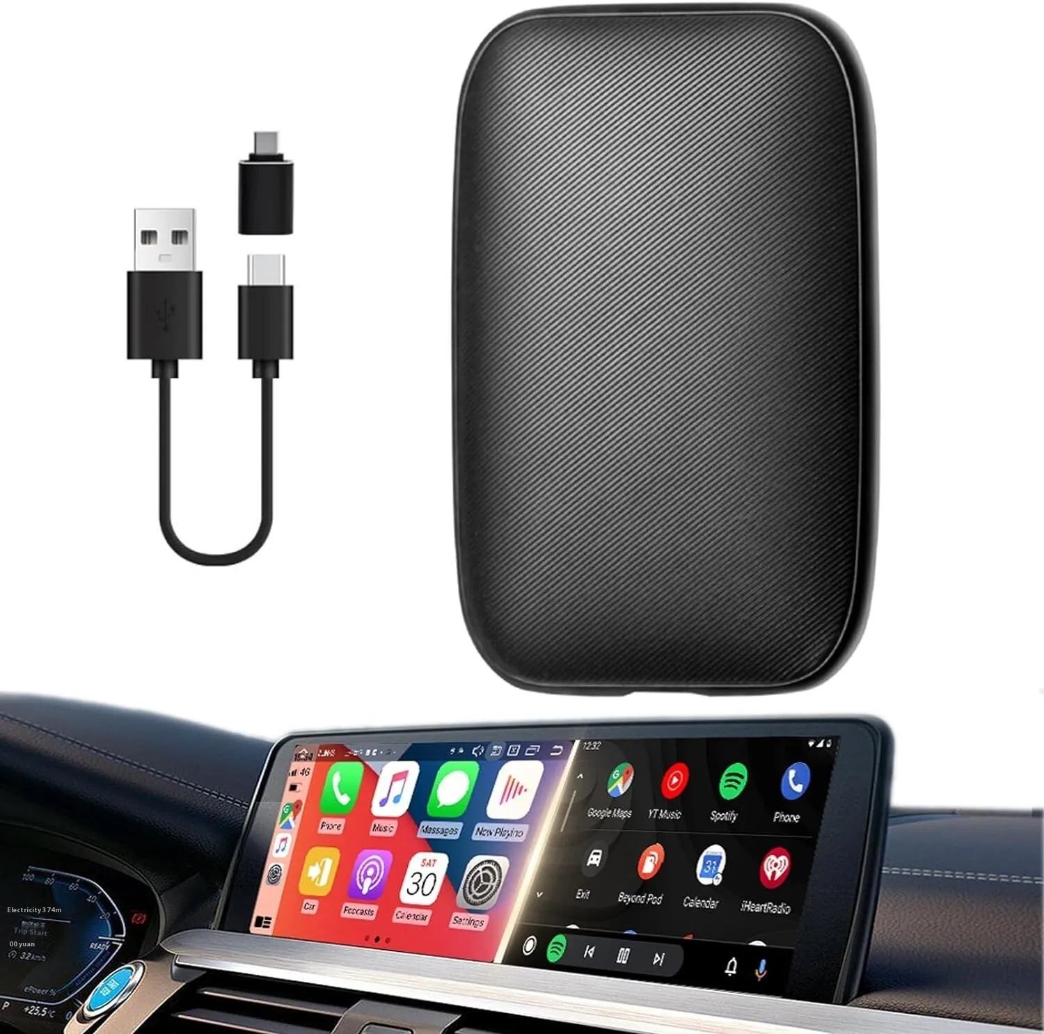 Apple Pie Car Play Ai Box Wireless Android Auto Youtube Netflix