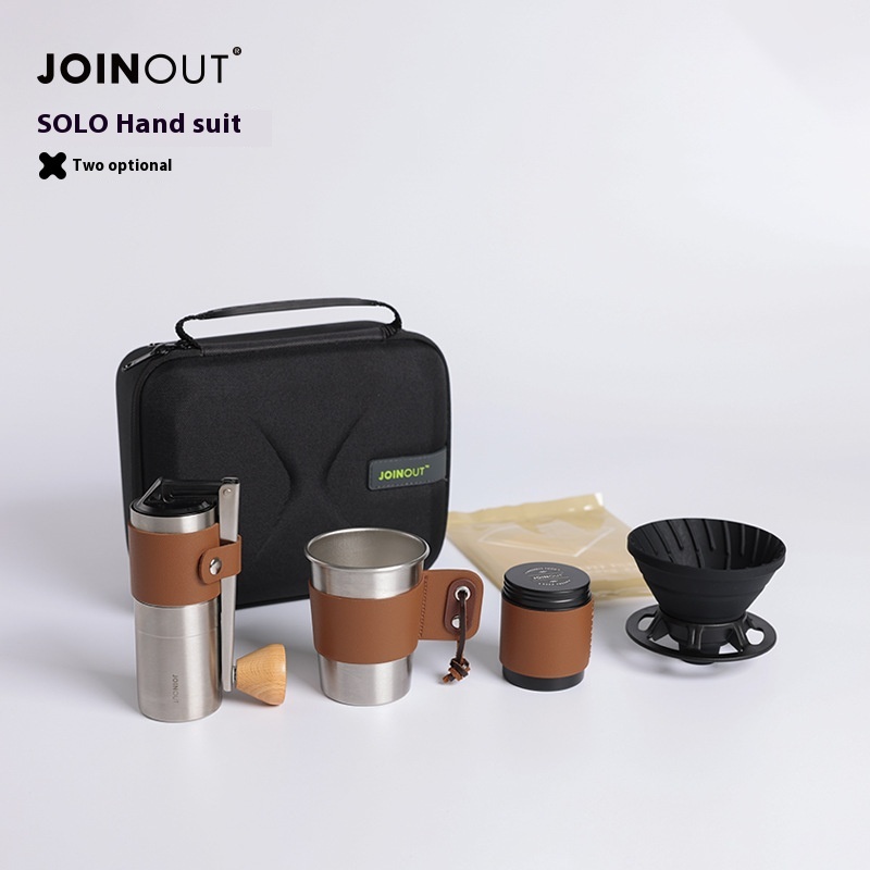 Portable Hand Brewed Coffee Set Hand Crank Grinder Outdoor Camping Portable Car Set Gift Box