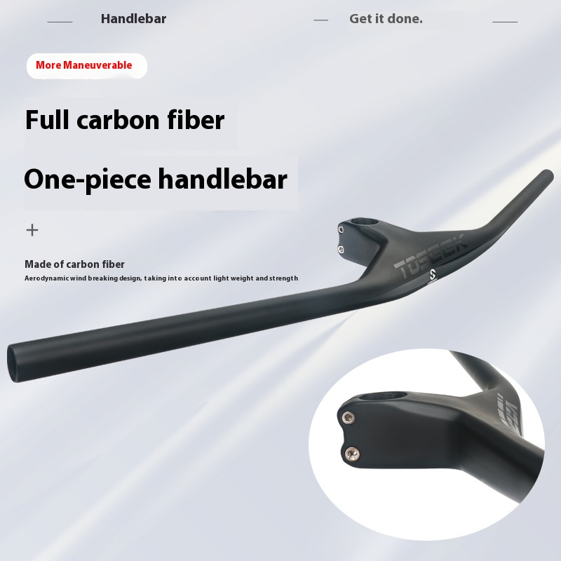 Special Of Carbon Fiber Second Generation Integrated Straight Mountain Bike Bicycle Handlebar Handlebar Accessories Bright Cursor