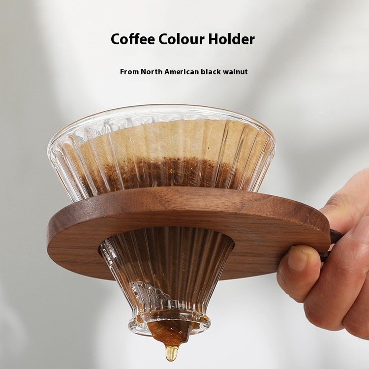 Black Walnut Coffee Filter Cup Holder Outdoor Portable Hand-brew V60 Filter Cup Holder Sharing Pot Holder