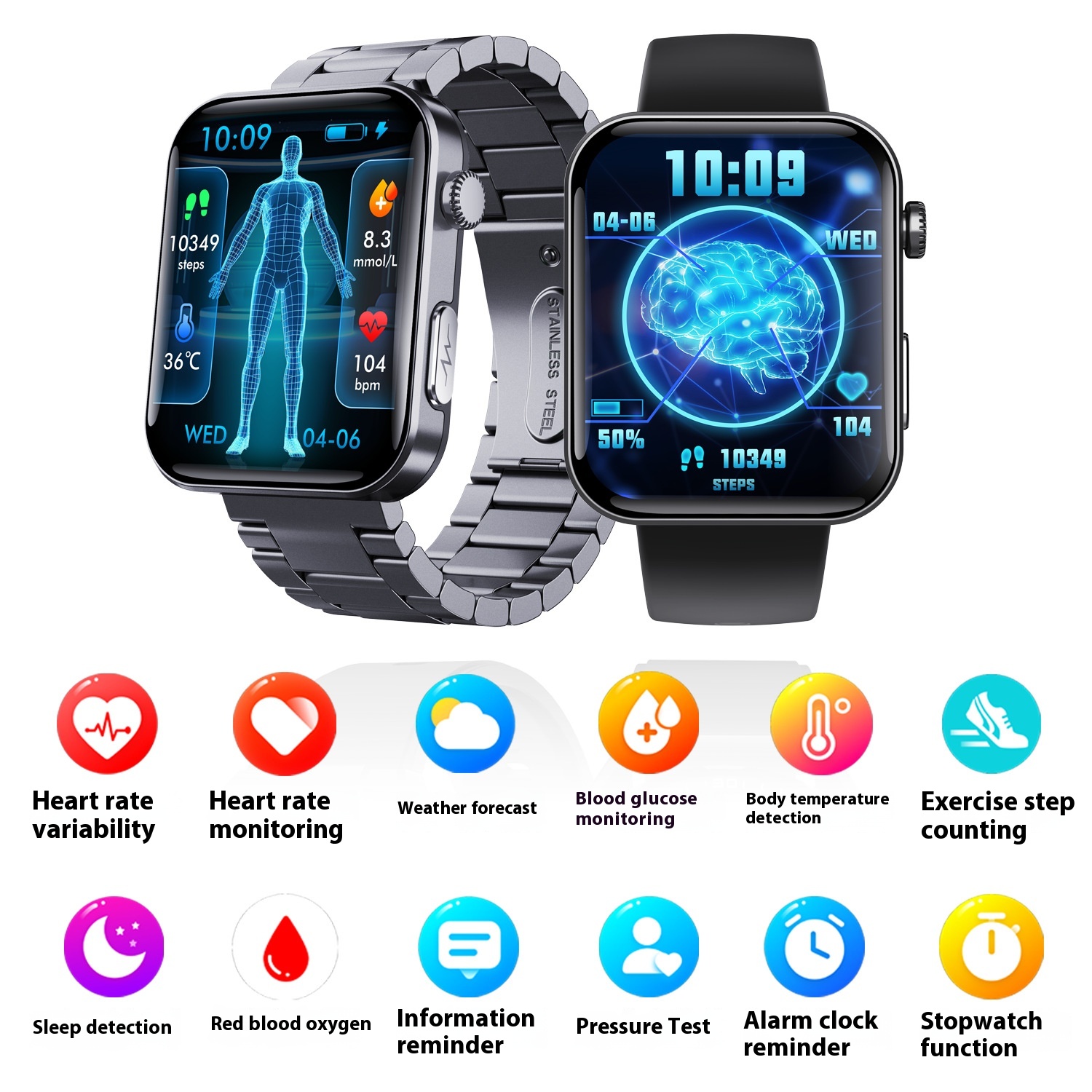 F300 Smart Watch Bluetooth Call SOSFall Alarm Pedometer Sleep Exercise Bracelet Message Reminder