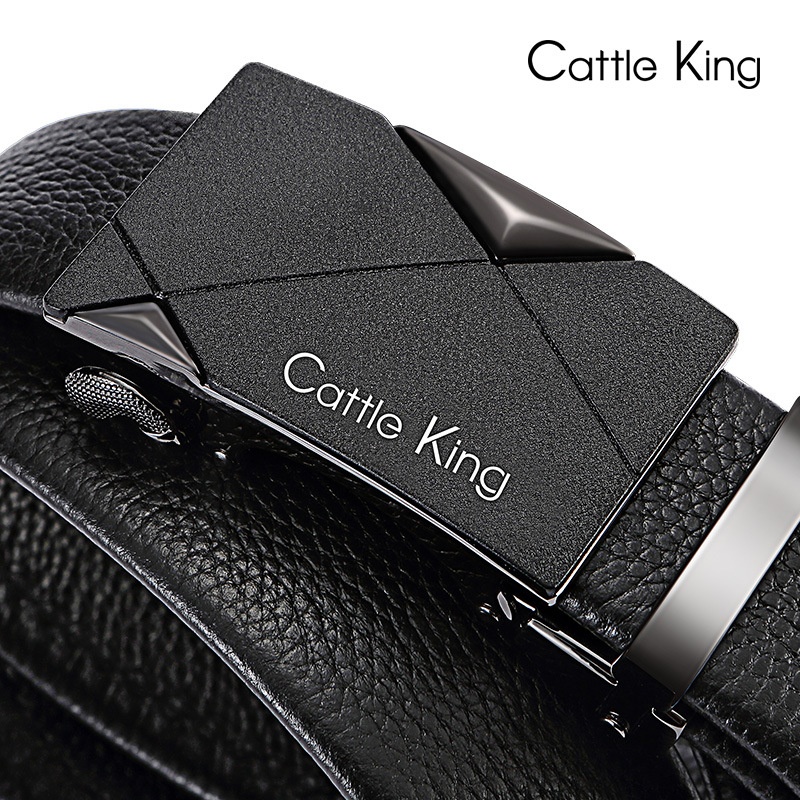 Men's Leather Belt Automatic Buckle Genuine Leather Top Layer Cowhide One Piece Dropshipping Korean Style Business Casual Belt