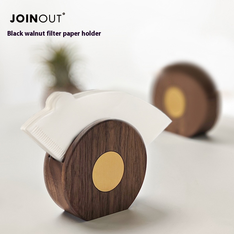 Home Hand Brewed Coffee Filter Paper Storage Rack Simple Wooden Bracket Filter Paper Box Solid Wood Storage Rack