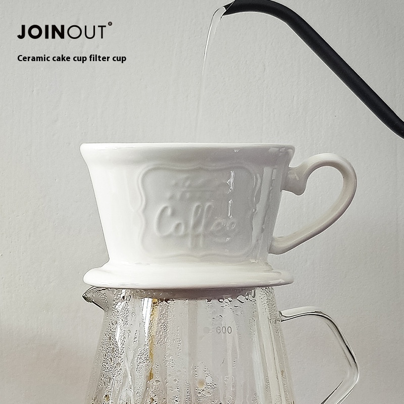 Ceramic Coffee Funnel Filter Cup Cone Cake Cup Filter Dripper Hand Filter Cup Coffee Utensil