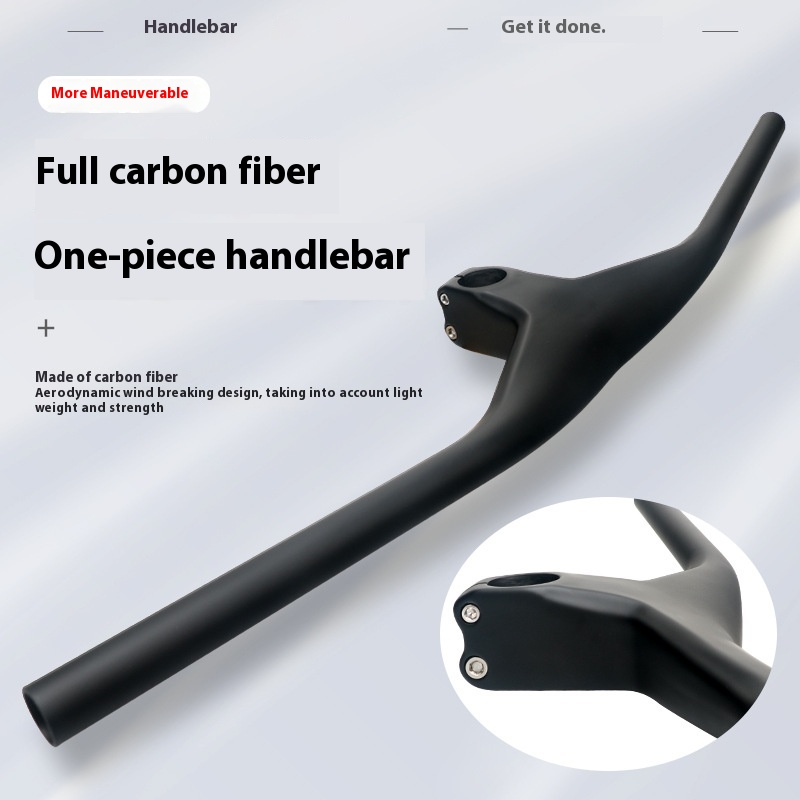 Special Of Carbon Fiber Second Generation Integrated Straight Handlebar Mountain Bike Bicycle Handlebar Horizontal Belt Stem Accessories