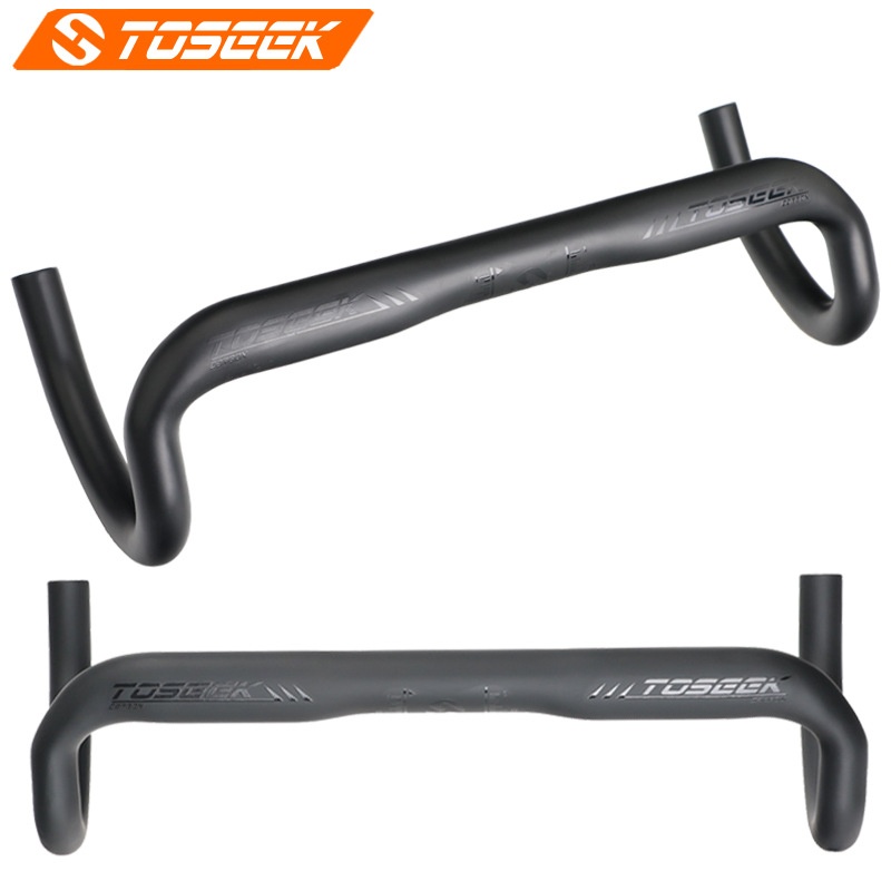 [Hot Push]Carbon Fiber Road Bike Handlebar Bicycle Accessories Sports Car Handlebar Black Groove Bright Cursor