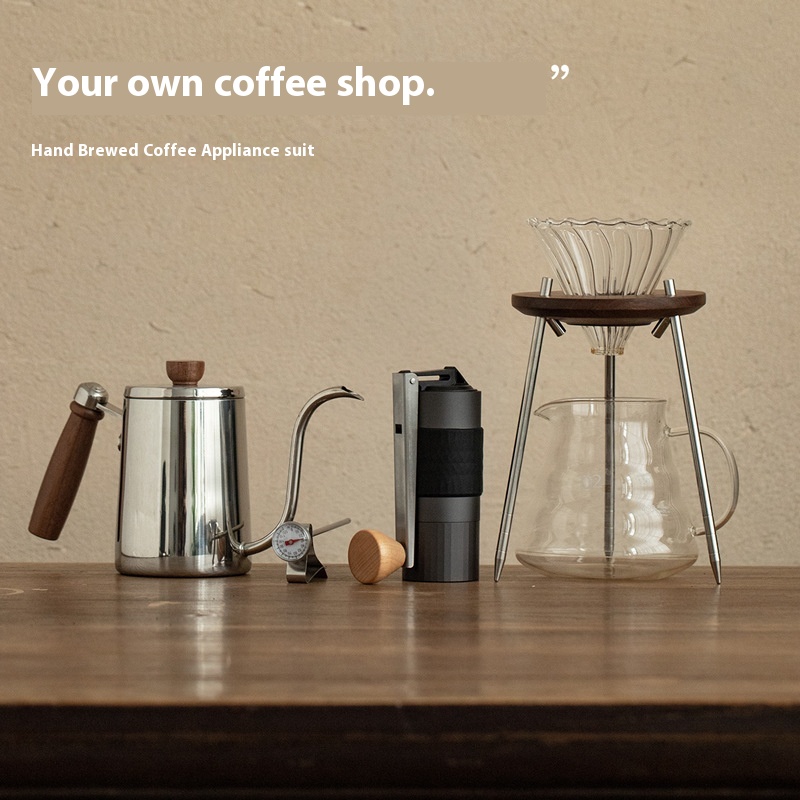 Hand Brewed Coffee Set Coffee Pot Hand Crank Grinder Filter Cup Hand Brewing Utensils Coffee Machine Full Gift Set