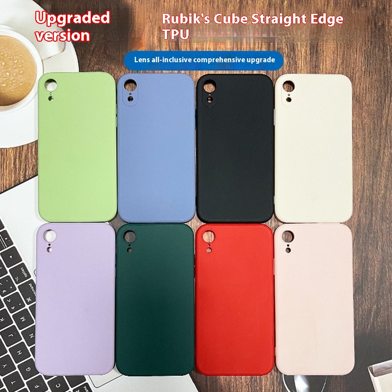 Applicable To Apple16 Mobile Phone Case IPhone13 Rubik's Cube Straight Edge Apple12 Full Package Anti-fall14 Solid Color15 Protective Cover