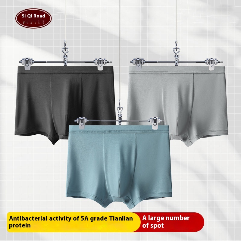 Solid Color Seamless Men's Underwear Breathable Modal Large Size Sports Antibacterial Boys'Underwear Boxer Shorts Boxer Shorts