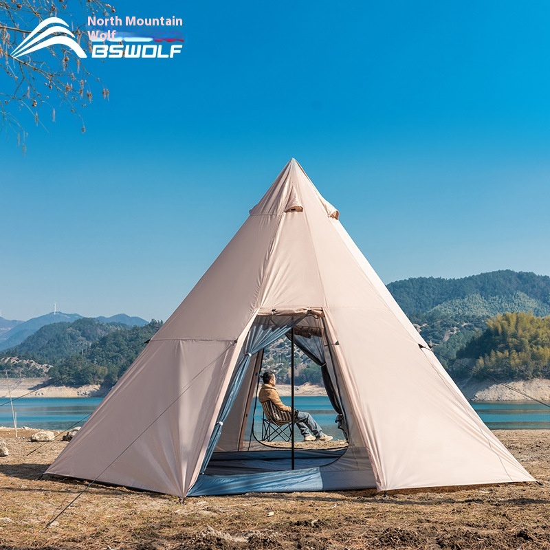 Beishan Wolf Outdoor Camping Peak Tent Double-layer One-room One-living Room Tent Multi-person Outdoor Camping Self-driving Travel Equipment