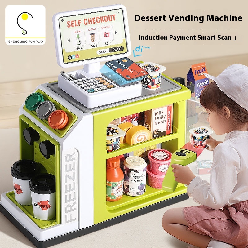 Simulation Vending Machine House Exquisite Gift Box Children's Supermarket Coffee Cash Register Toy Set