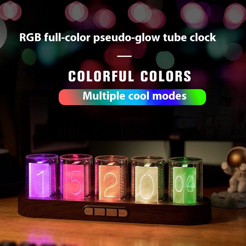 E-commerce Hot-selling Hot-selling RGBNixie Tube Clock Desktop Creative Ornaments Digital Clock