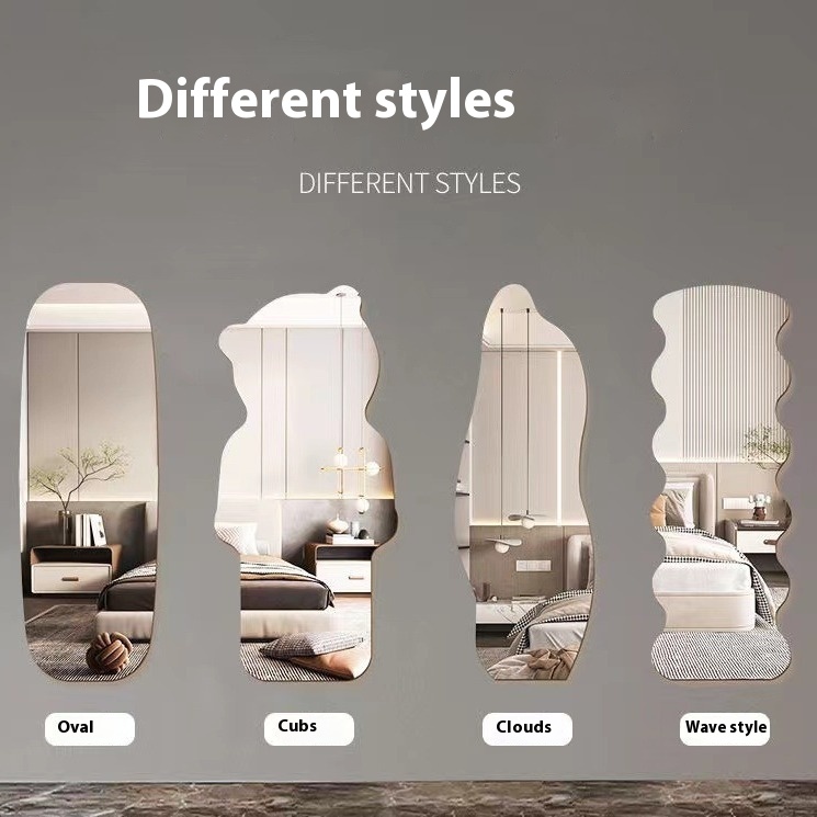 Full Body Mirror Special-shaped Bear Explosion-proof Dressing Mirror Wall-mounted Household Frameless Self-adhesive Fitting Mirror Style Decorative Mirror