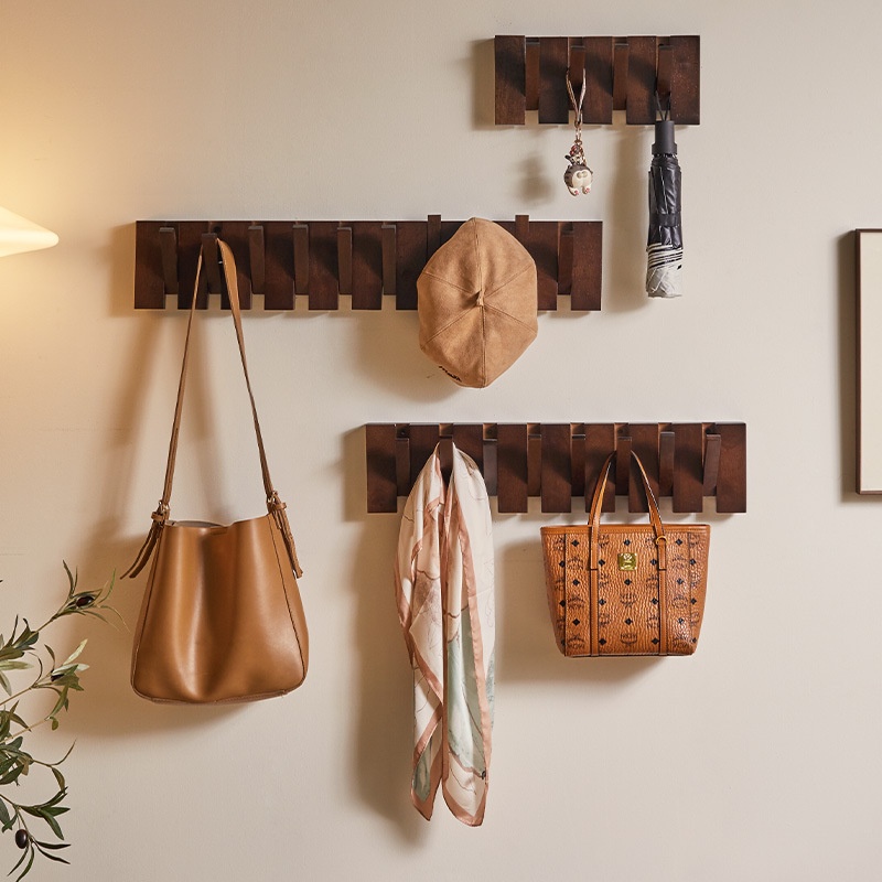 Solid Wood Clothes Hook Wall Hanging Entrance Entrance Hall Clothes Hanger Home Wall Creative Piano Key Clothes Hook