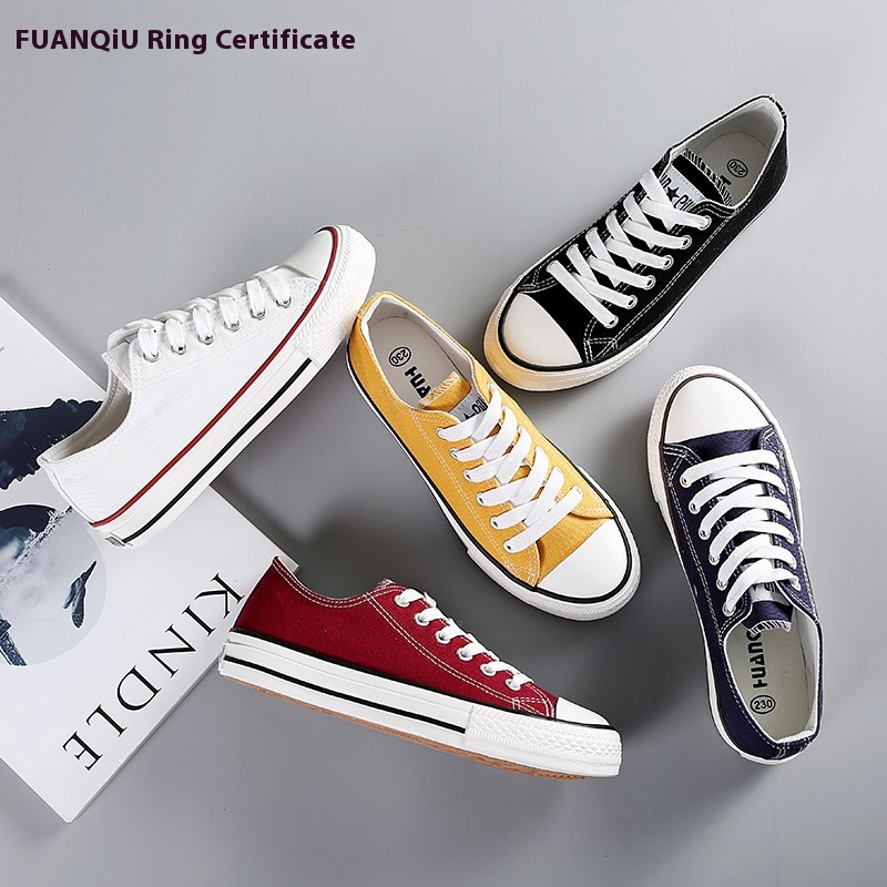 Global Genuine Canvas Shoes Spring All-match Student Couple Cloth Shoes Low-top White Shoes For Women