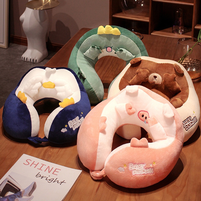 U-shaped Pillow Neck Pillow Cartoon Airplane Travel Headrest Neck Pillow Portable Car Student Cervical Pillow