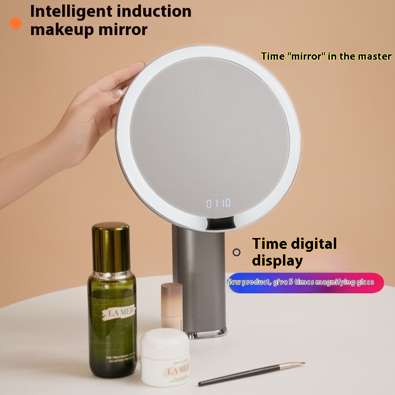 Led Makeup Mirror Desktop Smart Sensor HDFill Light Mirror Round Beauty Mirror