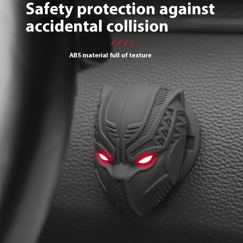 Black Panther Car One-button Start Protection Cover Decorative Stickers Car Interior Modification Decorative Stickers Universal Ignition Ring Car Interior Supplies