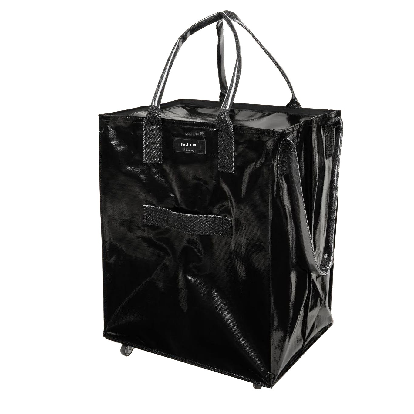 Thickened Shopping Cart Grocery Cart Folding Luggage Bag Trolley Dual-purpose Large-capacity Woven Storage Bag
