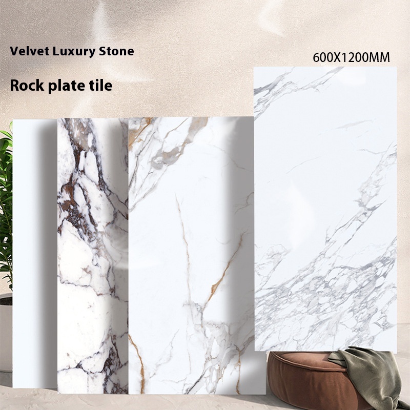 Velvet Soft Light Brick600x1200 Living Room Non-slip Floor Tile White Bathroom Tile Cold River Snow Fish Belly Gold