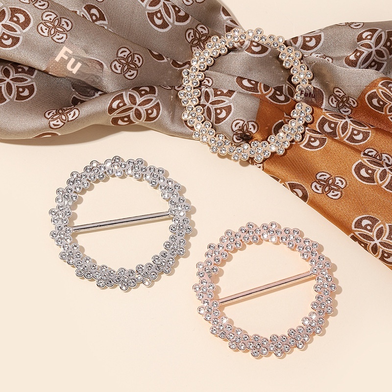 High-grade Alloy Multifunctional Clothing Corner Knotting Artifact Exquisite Japanese Ring Belt Buckle Diamond Scarf Ring Buckle Clothing Corner Buckle