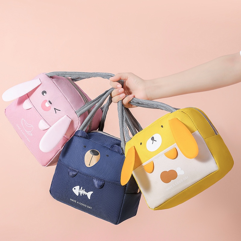 Cute Cartoon Lunch Box Bag Thick Waterproof Lunch Bag Student Office Worker With Lunch Bag Portableulation Lunch Box