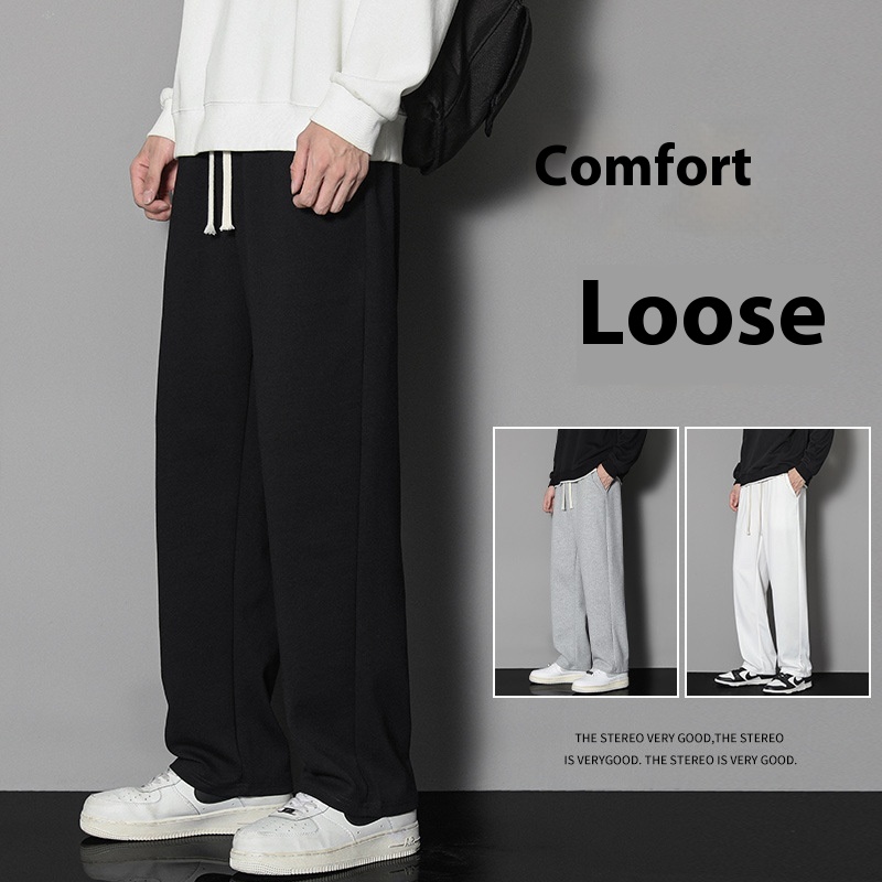 Trousers Autumn And Winter Loose Solid Color Men's Casual Pants Sports Pants Fashion Autumn Trousers Hong Kong Style