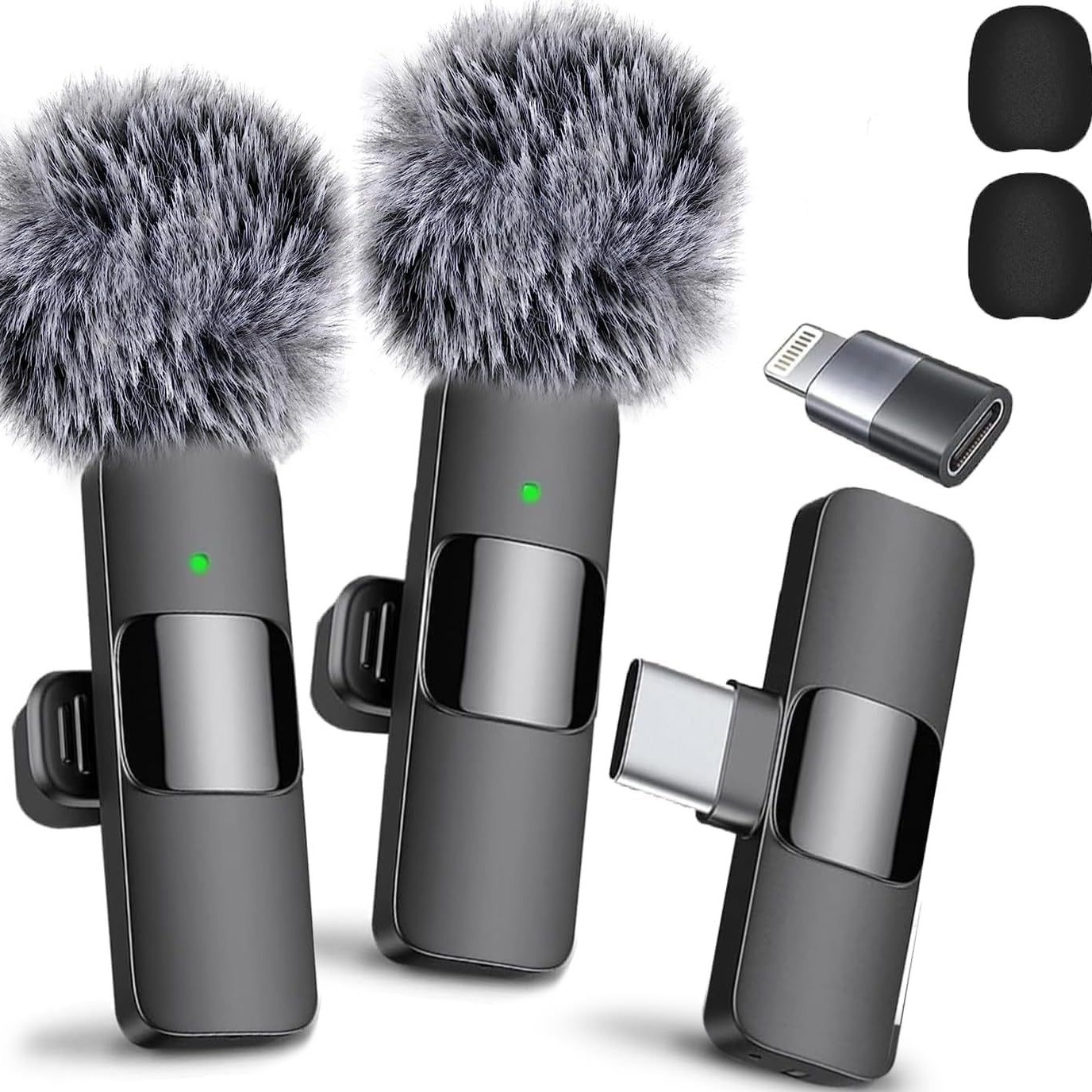 K9 Wireless Clip-On Microphone-Mini Noise-Cancelling Lavalier Mic Forstreaming,Vlogging,And Audio Recording,Ideal For Influencers And Content Creators