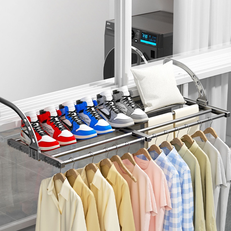 Multifunctional Balcony Drying Rack For Windowsills,Drying Shoes And Clothes,Folding And Retractable Radiator Drying Rack