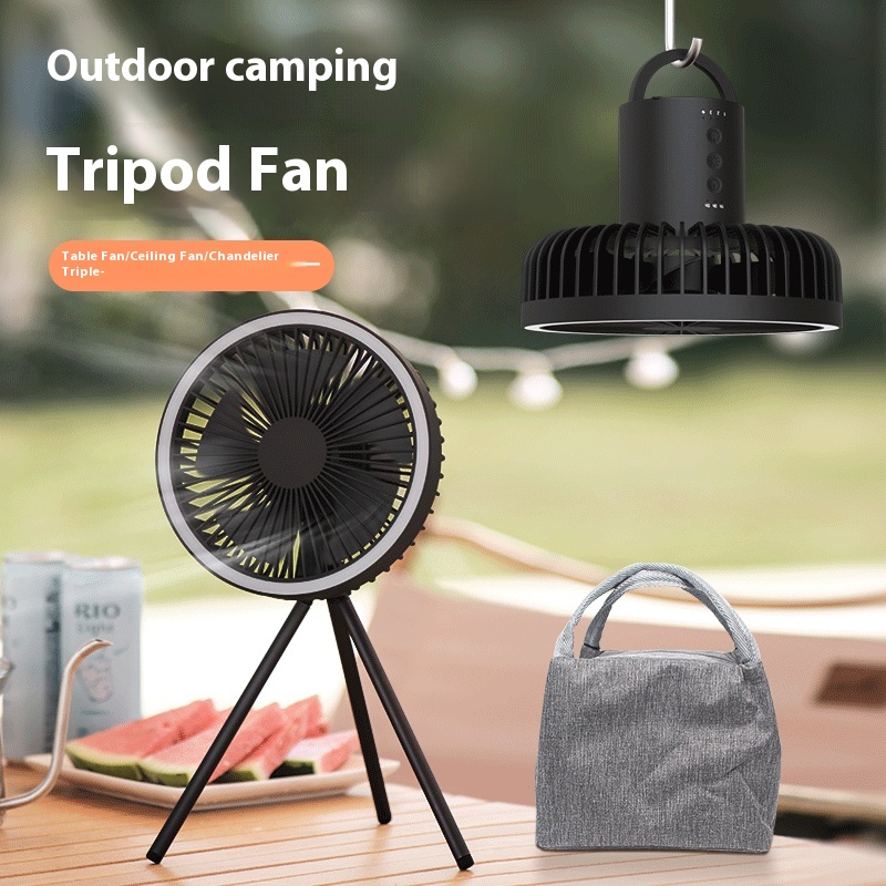 Outdoor Camping Lighting Electric Fan Office Desk USBTripod Fan Student Dormitory Hanging Ceiling Fan