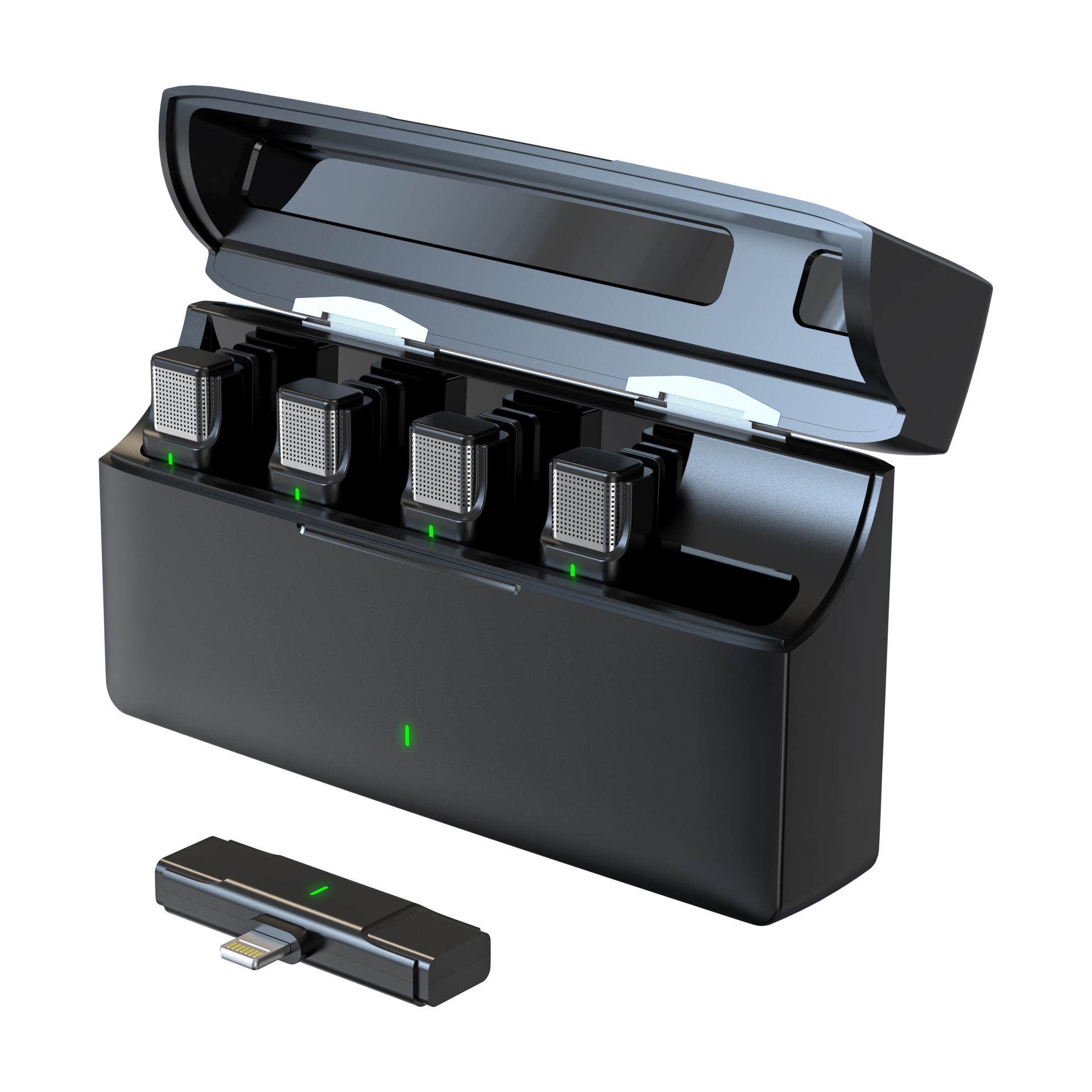 Four-in-One Wireless Lavalier Microphone-Noise-Canceling Clip-On Mic For Influencers,Ideal Forstreaming,Video Shooting,And Recording With Smartphones.