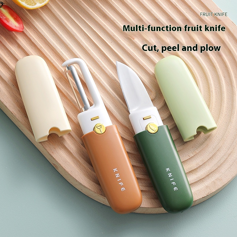 Two-in-one Double-headed Fruit Knife Peeling Knife Student Dormitory Multi-functional Apple Peeling Office Portable Melon Planer