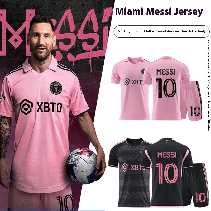 World Cup2324 Miami International Jersey Messi No.10 Football Jersey Suit Men's Away Game Training Suit