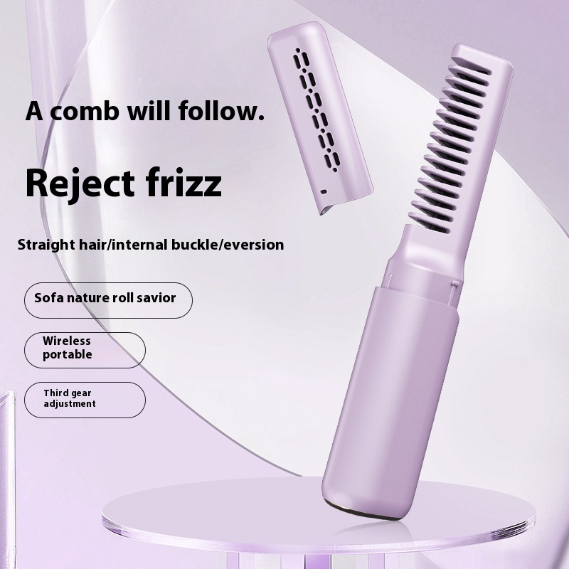 Hair Straightener Wireless Mini Hair Straightener Small USBCharging Portable Travel Curl Straightener