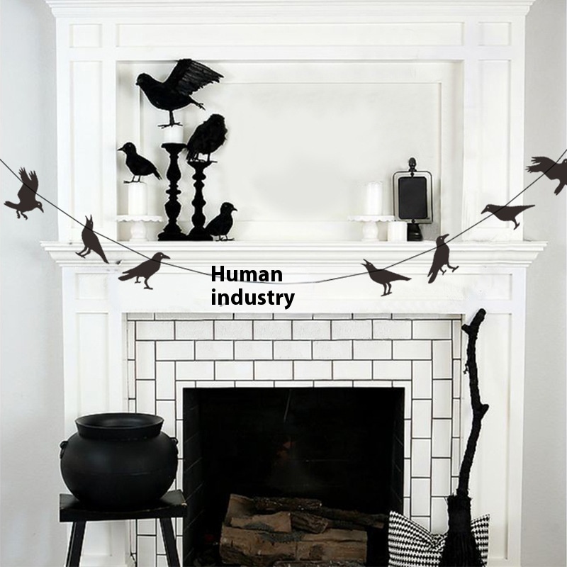 Halloween Decorations-Creative Black Flying Bird And Crow Ornaments For Halloween Party Setup And Decorations