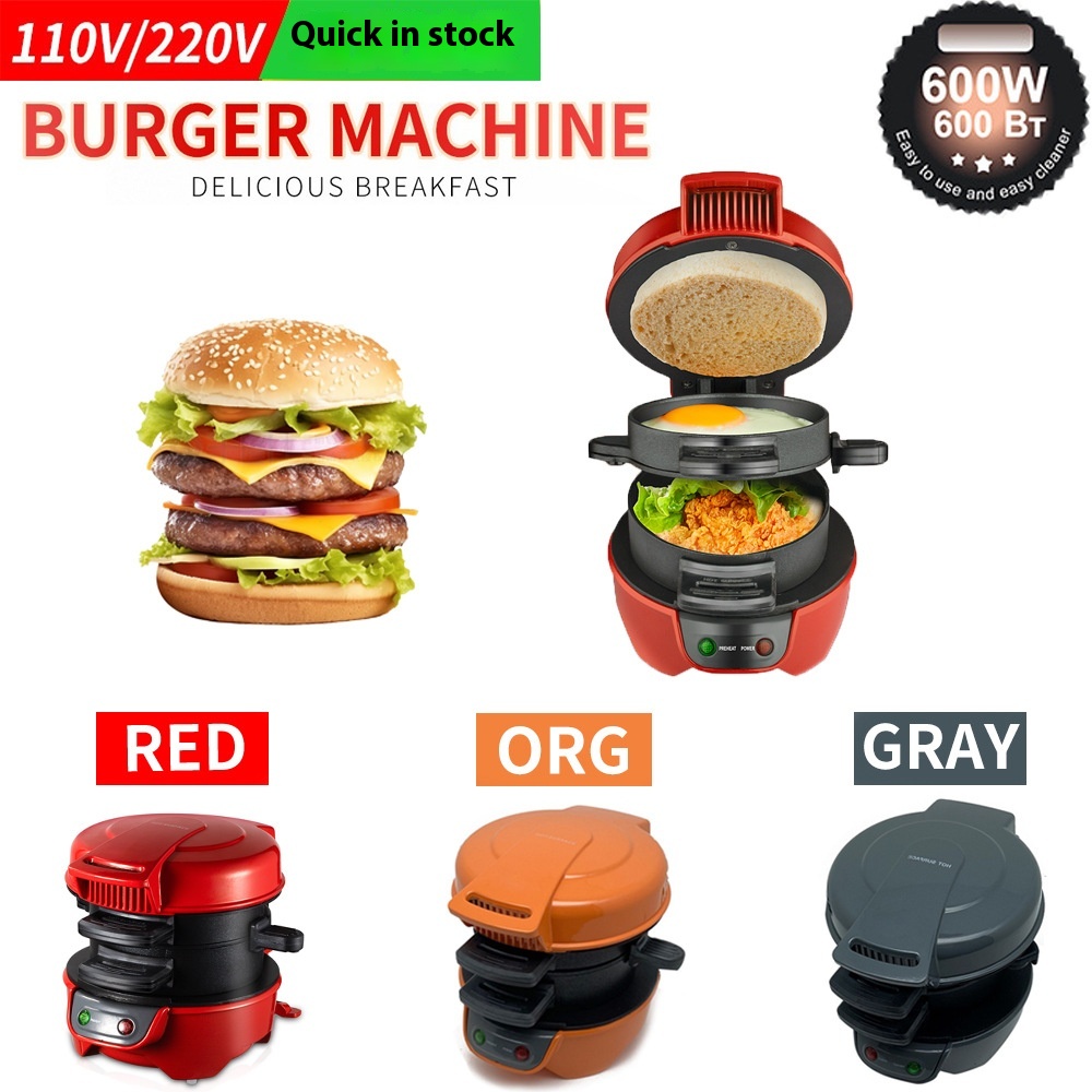 110 VHamburger Maker Sandwich Maker Home Breakfast Maker Omelette Toaster Burger Maker