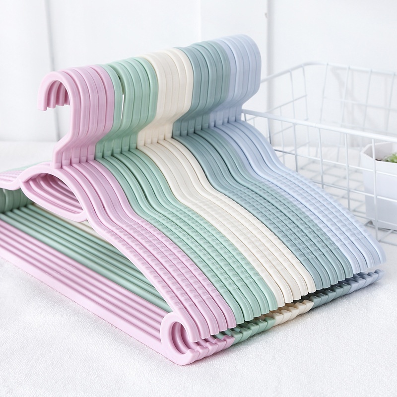 Plastic Clothes Hanger Seamless Non-slip Clothes Support Home Wardrobe Clothes Hanger Adult Clothes Drying Rack