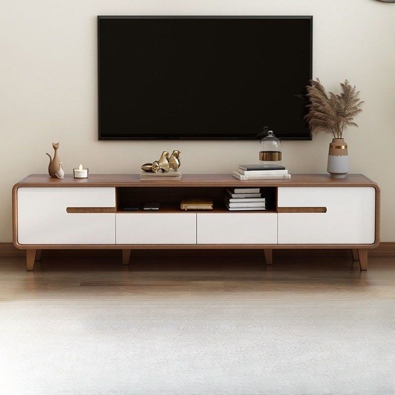 Modern Minimalist Freestanding Cabinet-Solid Wood Storage Unit In Multiple Sizes For Media Equipment