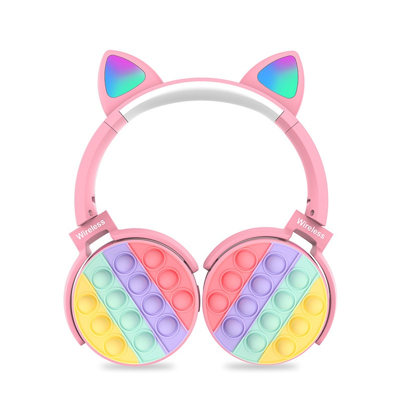450 Stress Relief Mouse Eliminator-Over-Ear Bluetooth Headphones With Cat Ears,FMRadio,And Call Function Forstreaming