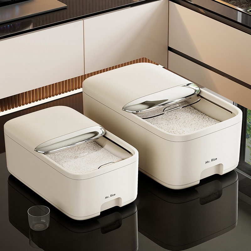 Sliding Cover Rice Bucket Householdect-proof And Moisture-proof Sealed Grain Storage Grain Storage Box Food-grade Flour High-grade Rice Jar