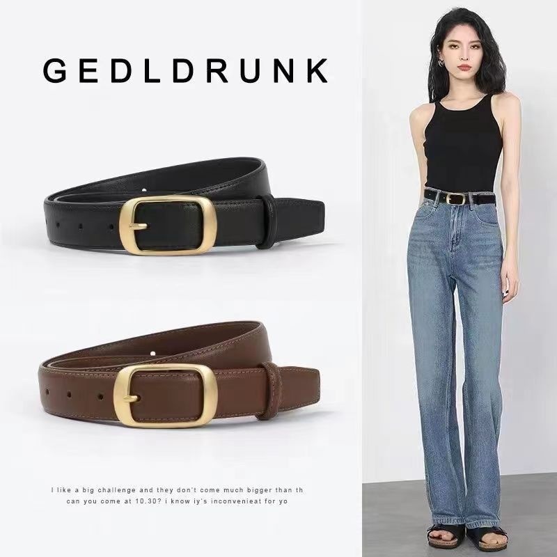 Hot-selling Belt Versatile Jeans Women's Loose Belt Black Fashion Decoration High-end Sense Simple