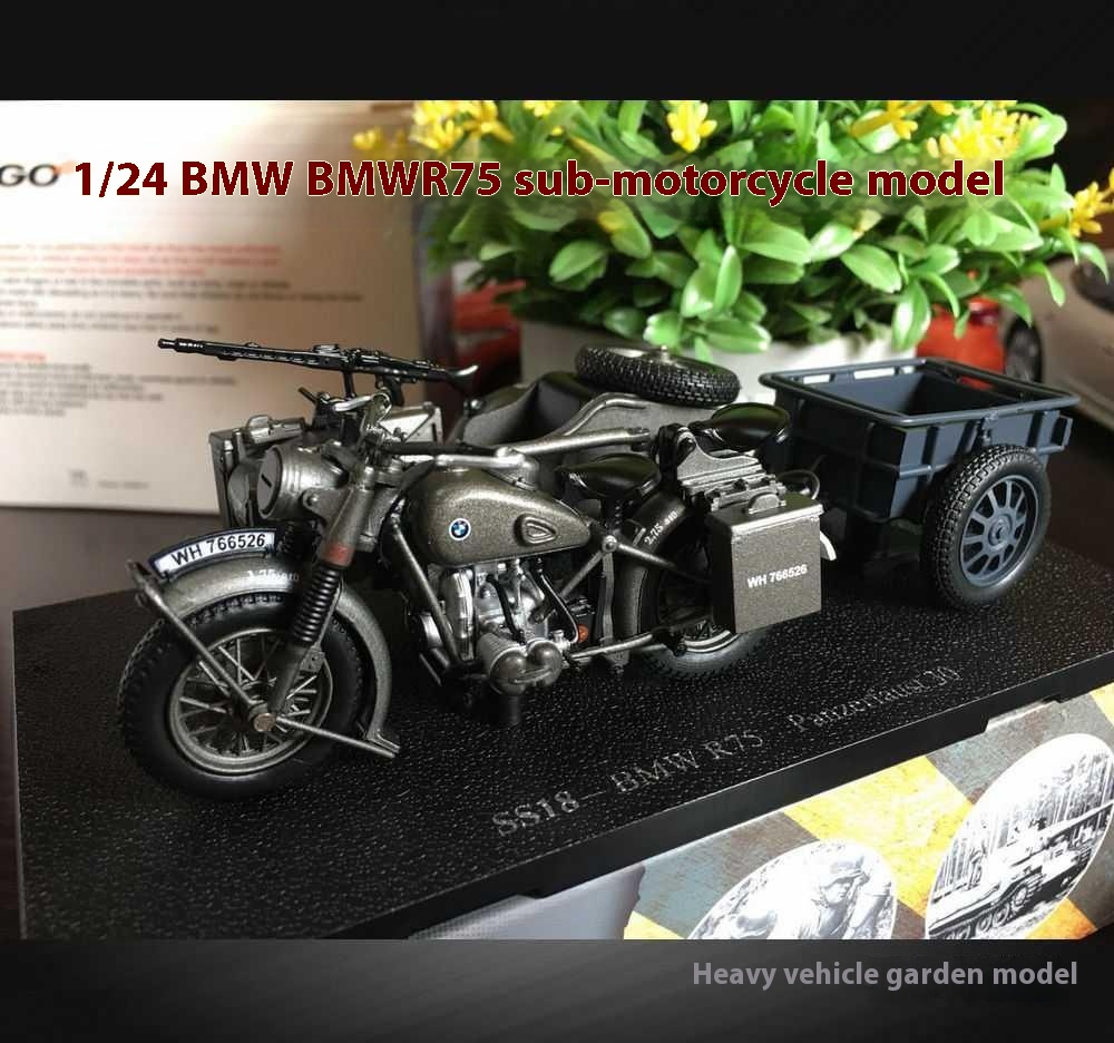 1:24 Scale BMWR75 Motorcycle World War IIDiecast Model Toys Gift