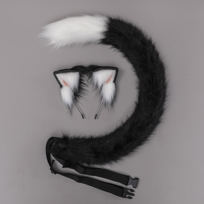 One-piece Handmade Animal Ears And Tail Accessories For Internet Celebrity Artifact Colorful Night Light Cat Ears Headband Cat Tail Set