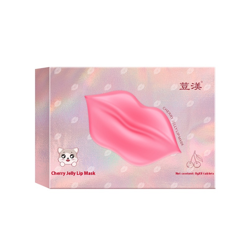 Doumei Cherry Jelly Lip Mask-Hydrating And Moisturizing,Enhances Lip Fullness,Reduces Lip Wrinkles,Lightens Dark Lips And Surrounding Area,Nourishing Lip Mask Patches