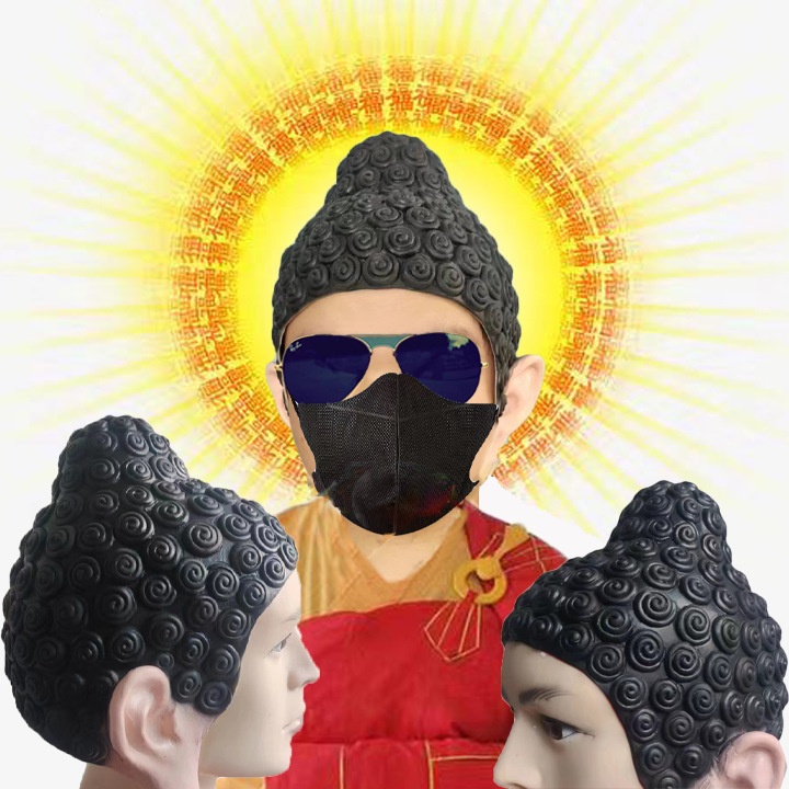 Journey To The West Tathagata Buddha Headgear Latex Buddha Swimming Cap Co Funny Costume Props