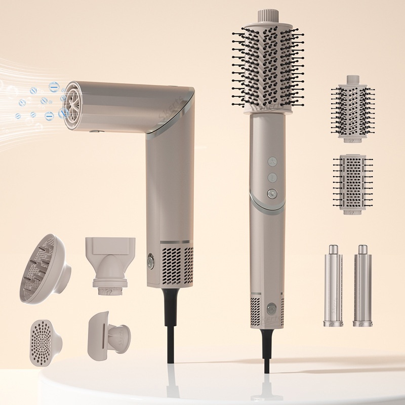 Folding Eight-in-one Hair Dryer Plasma Household Hot Air Comb Set Multi-function Hair Dryer Comb