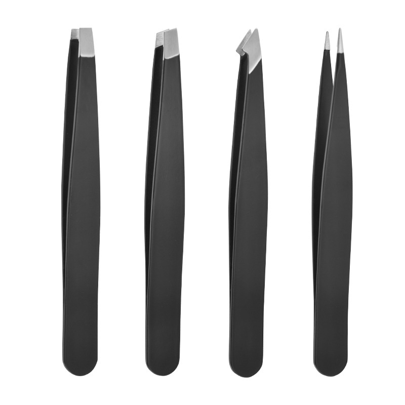 SStainless Steel Black96 Eyebrow Clip Pointed Eyelash Clip Tweezers False Eyelashes Assistant Eyebrow Trimming Tool