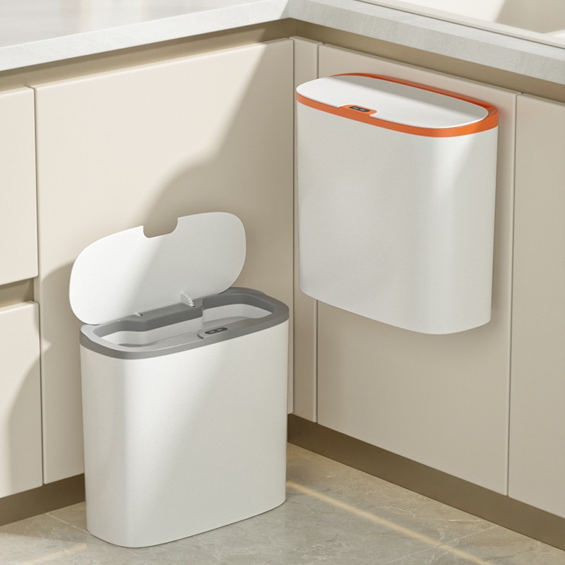 Gap-fitted Intelligent Trash Bin.Quick Sensing For Easy Disposal,Wall-mounted Hanging Trash Bin For The Bathroom With Sensor