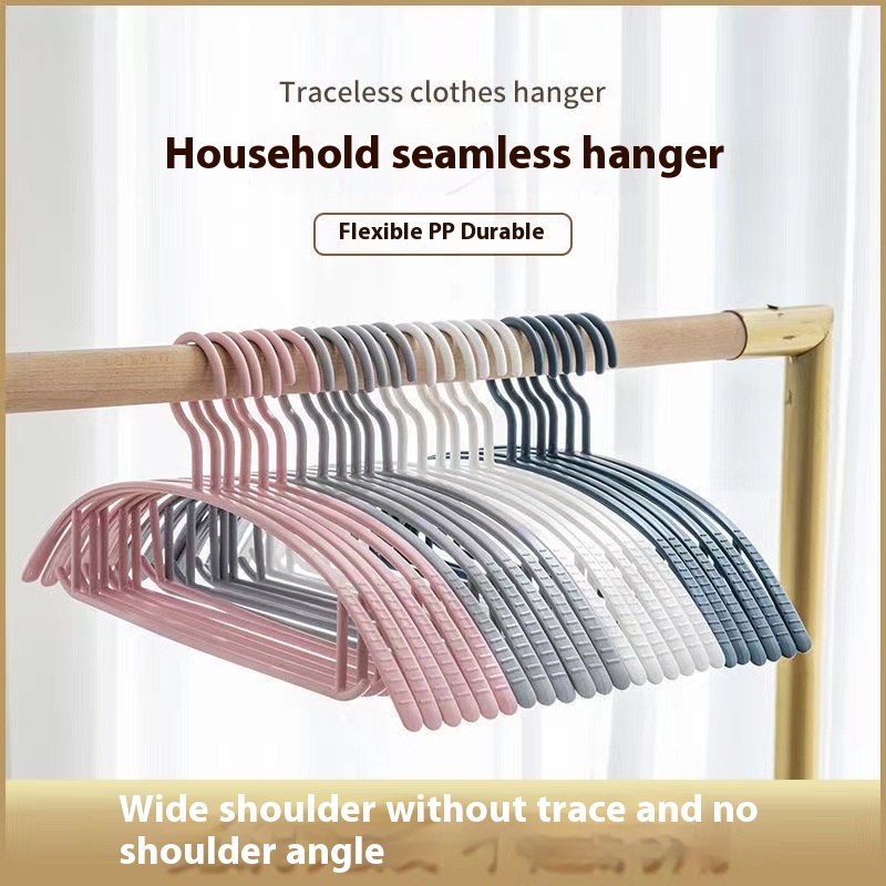 Thick Household Adult Non-slip Clothes Hanger Semi-circular Traceless Clothes Hanger Dry And Wet Dual-use Clothes Hanger