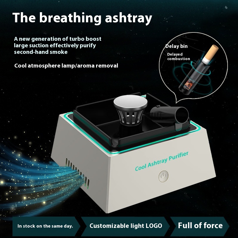 Electronic Ashtray Air Purifier USBCharging Household Negative Ion Anti-fly Ash And Smoke Removal Aromatherapy Machine